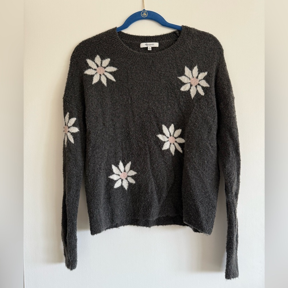 Madewell Sweater with White Floral Design